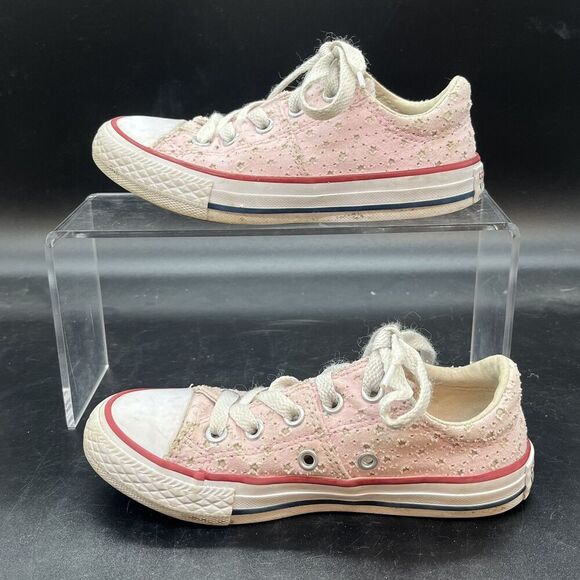 Converse all star low top pink stars junior size 11 casual school walking - Picture 2 of 7